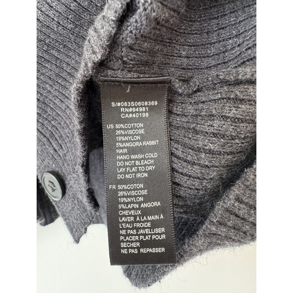 Cozy Cottagecore Angora Sleeveless Cardigan Vest Eclectic Grandpa Dark Grey L‎ - Picture 4 of 4